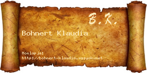 Bohnert Klaudia névjegykártya