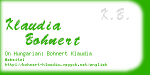 klaudia bohnert business card